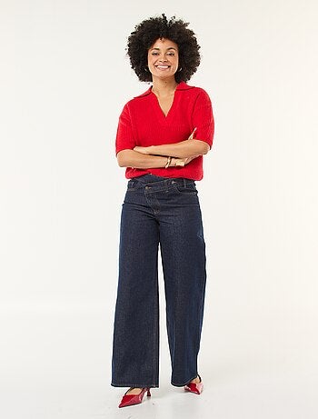 Jersey estilo polo con cuello en pico