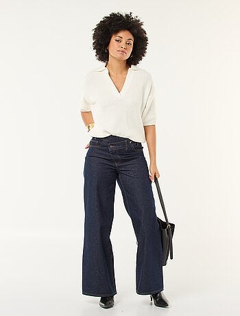 Jersey estilo polo con cuello en V