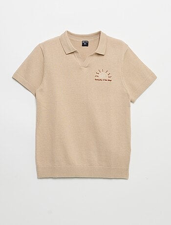 Jersey estilo polo de manga corta