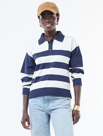 Jersey estilo polo de punto elástico
