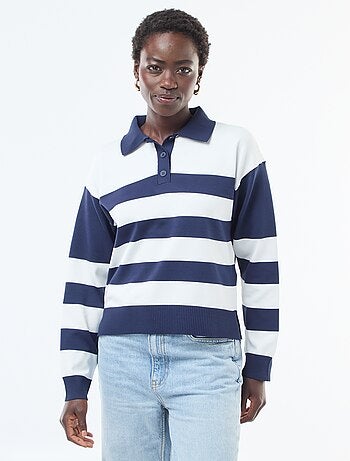 Jersey estilo polo de punto elástico