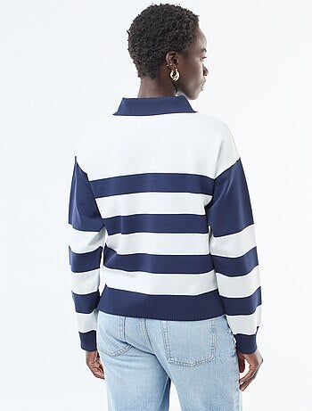 Jersey estilo polo de punto elástico