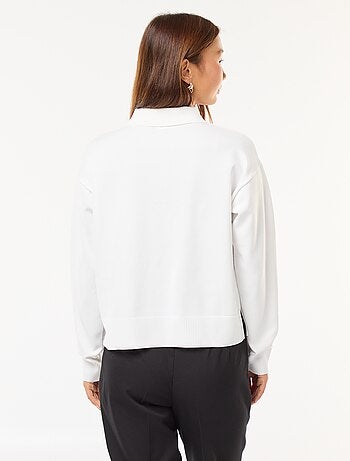 Jersey estilo polo de punto elástico