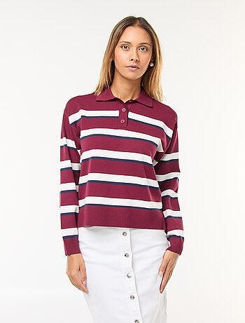 Jersey estilo polo de punto elástico