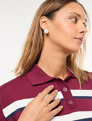 Jersey estilo polo de punto elástico