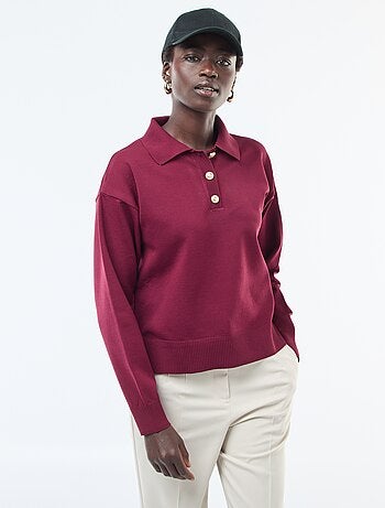 Jersey estilo polo de punto elástico