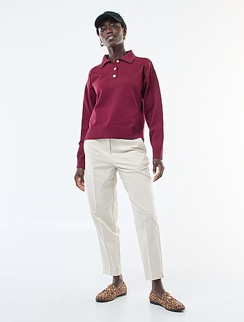 Jersey estilo polo de punto elástico