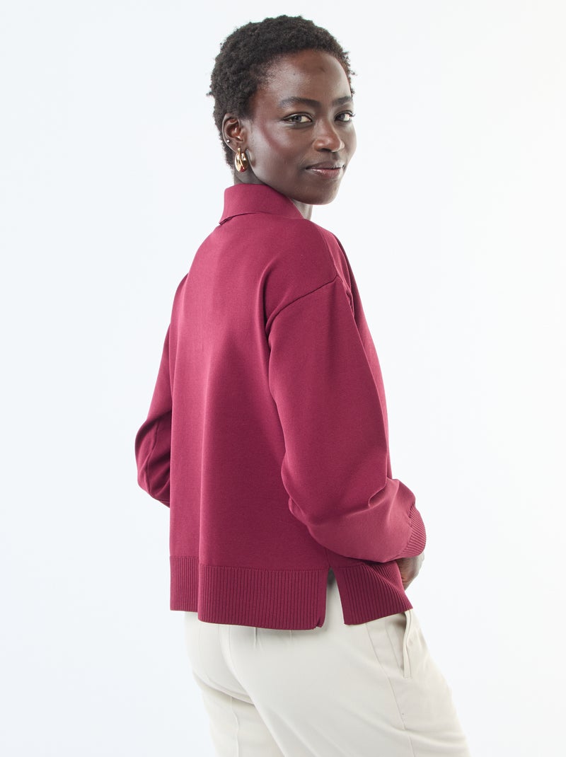 Jersey estilo polo de punto elástico Rojo - Kiabi