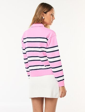 Jersey estilo polo de punto elástico