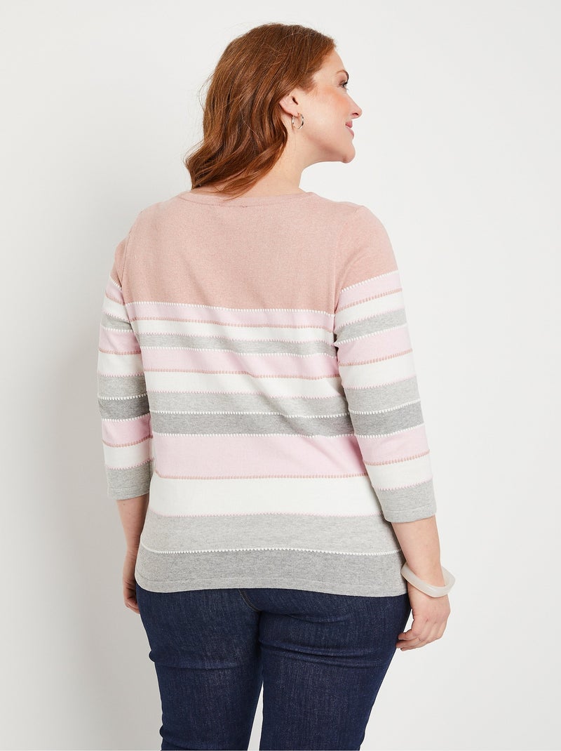 Jersey fantasía de punto jacquard - Afibel Rosa - Kiabi