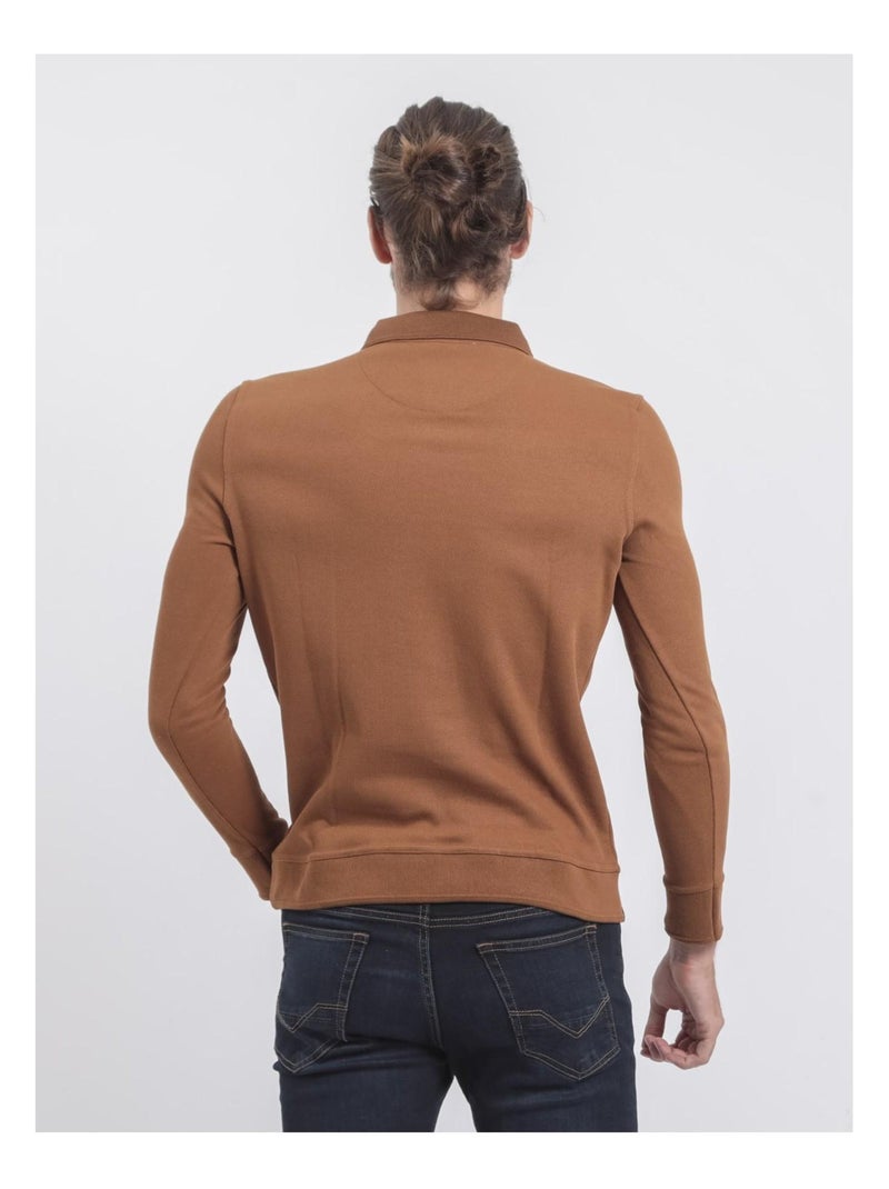Jersey fin col polo WAMITOL Marrón caramelo - Kiabi