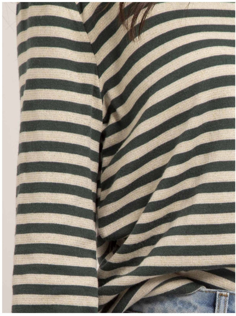 Jersey fino a rayas KEMILE Verde bosque - Kiabi