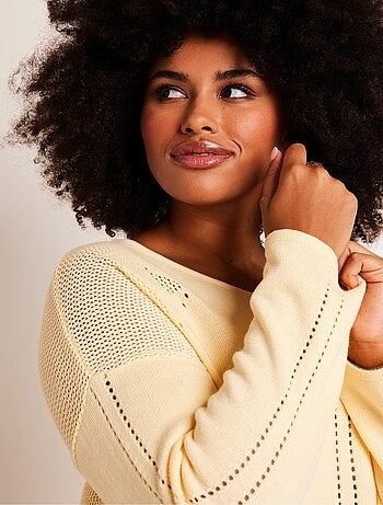 Jersey fino calado con manga larga - Afibel