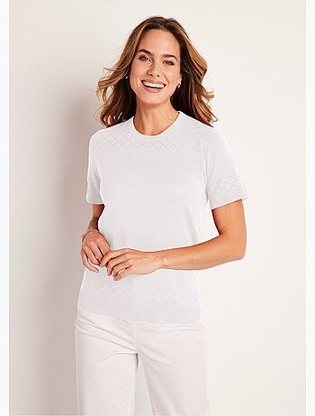 Jersey fino calado de manga corta - Afibel