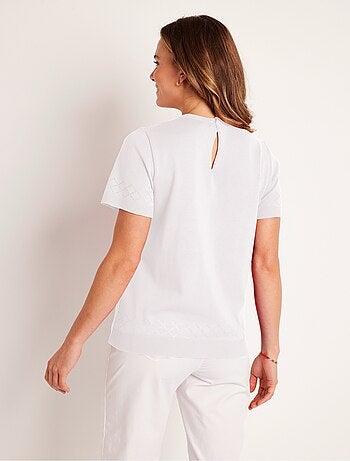 Jersey fino calado de manga corta - Afibel