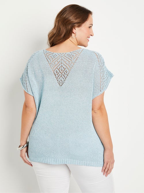 Jersey fino calado manga corta - Afibel - Kiabi