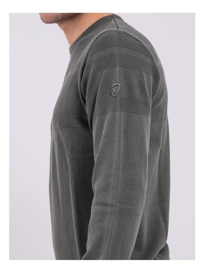 Jersey fino col rond AMAZARIN Caqui - Kiabi