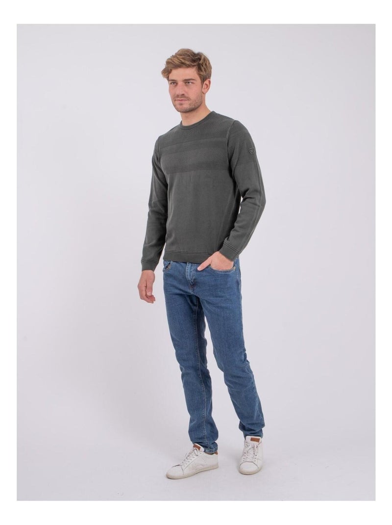 Jersey fino col rond AMAZARIN Caqui - Kiabi