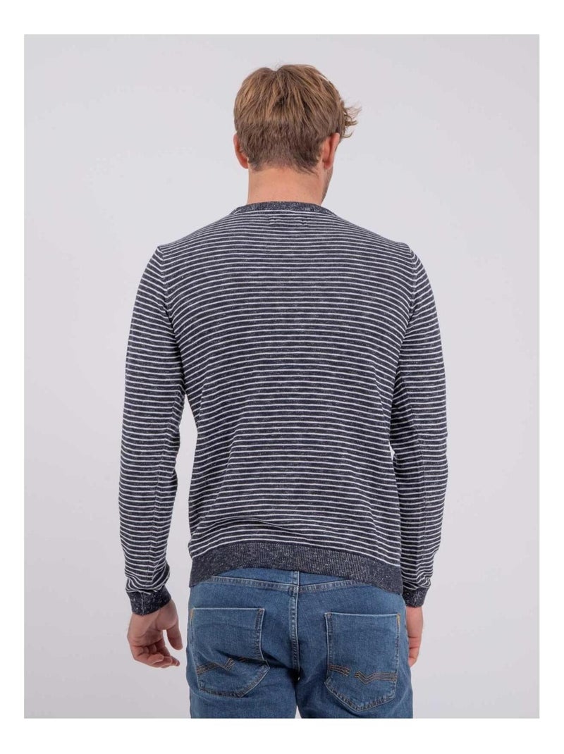 Jersey fino col rond ARENO Azul marino - Kiabi