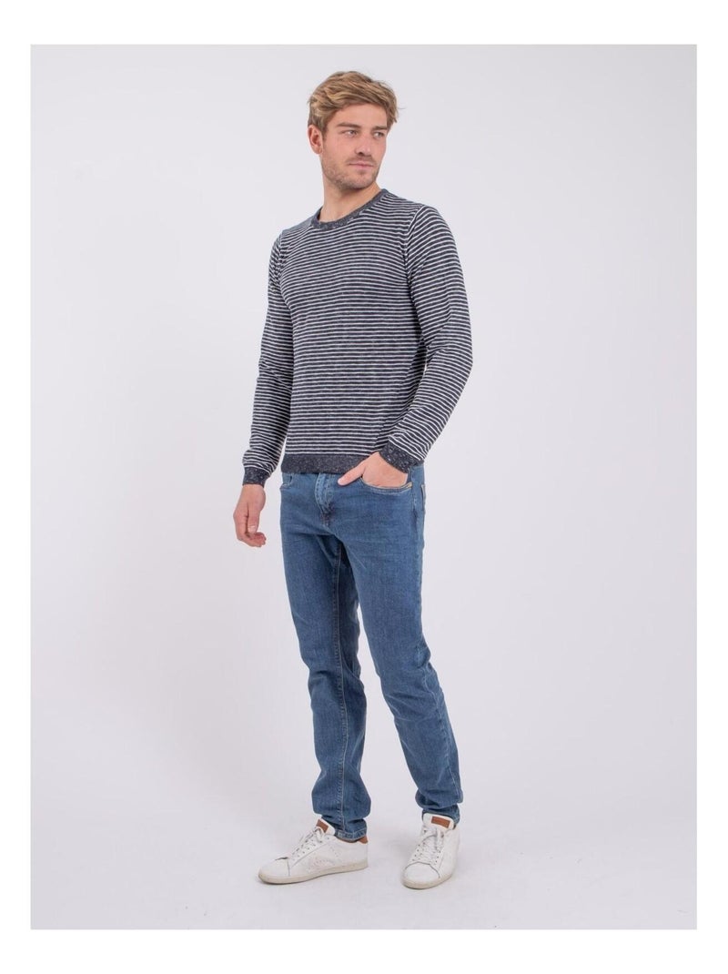 Jersey fino col rond ARENO Azul marino - Kiabi