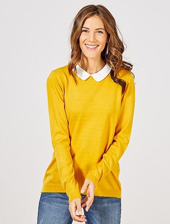 Jersey fino con cuello bebé - Kiabi