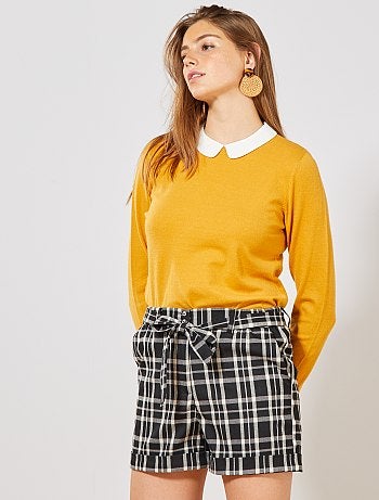 Jersey fino con cuello bebé - Kiabi