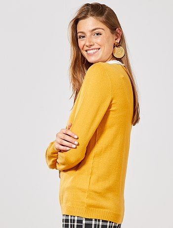 Jersey fino con cuello bebé - Kiabi