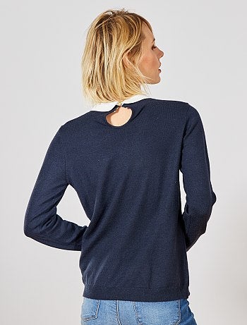 Jersey fino con cuello bebé - Kiabi