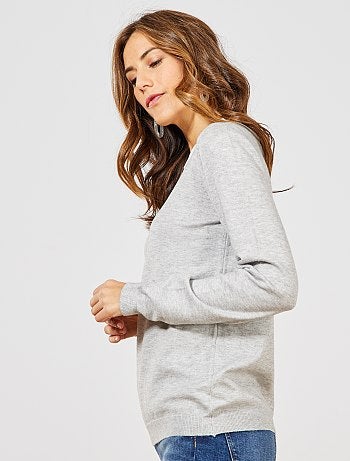 Jersey fino con cuello bebé - Kiabi