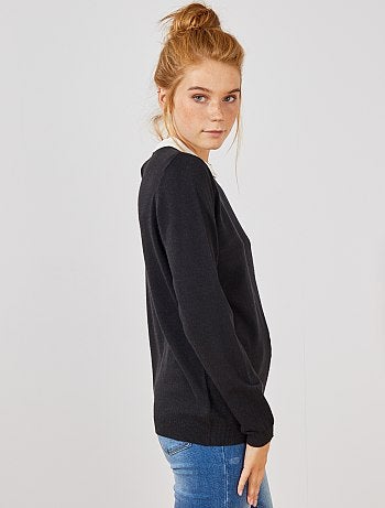 Jersey fino con cuello bebé - Kiabi