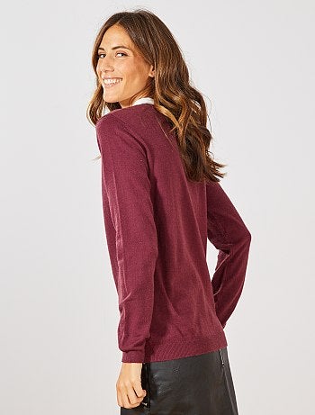 Jersey fino con cuello bebé - Kiabi