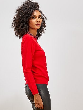 Jersey fino con cuello bebé - Kiabi