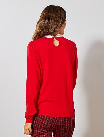 Jersey fino con cuello bebé - Kiabi