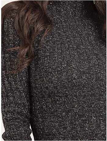 Jersey fino cuello alto de lentejuelas KABIANA