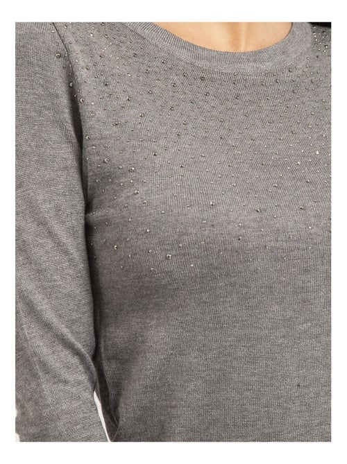 Jersey fino cuello redondo con strass KAPOLINA - Kiabi