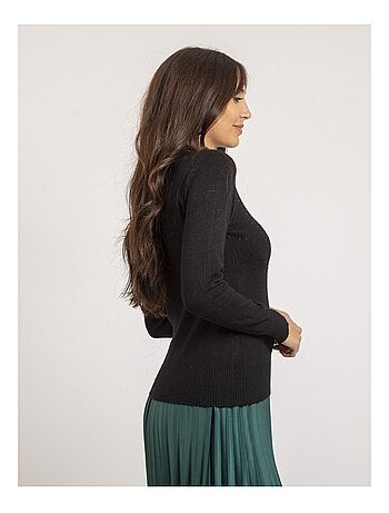 Jersey fino cuello redondo con strass KAPOLINA