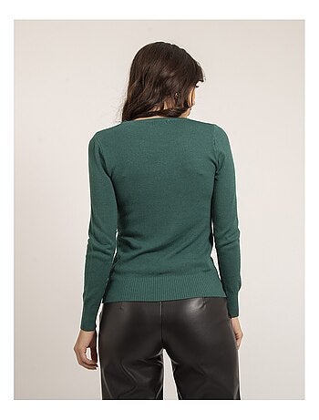Jersey fino cuello redondo con strass KAPOLINA