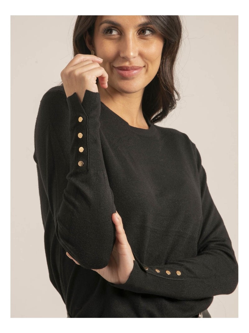 Jersey fino cuello redondo KETALIA Negro - Kiabi