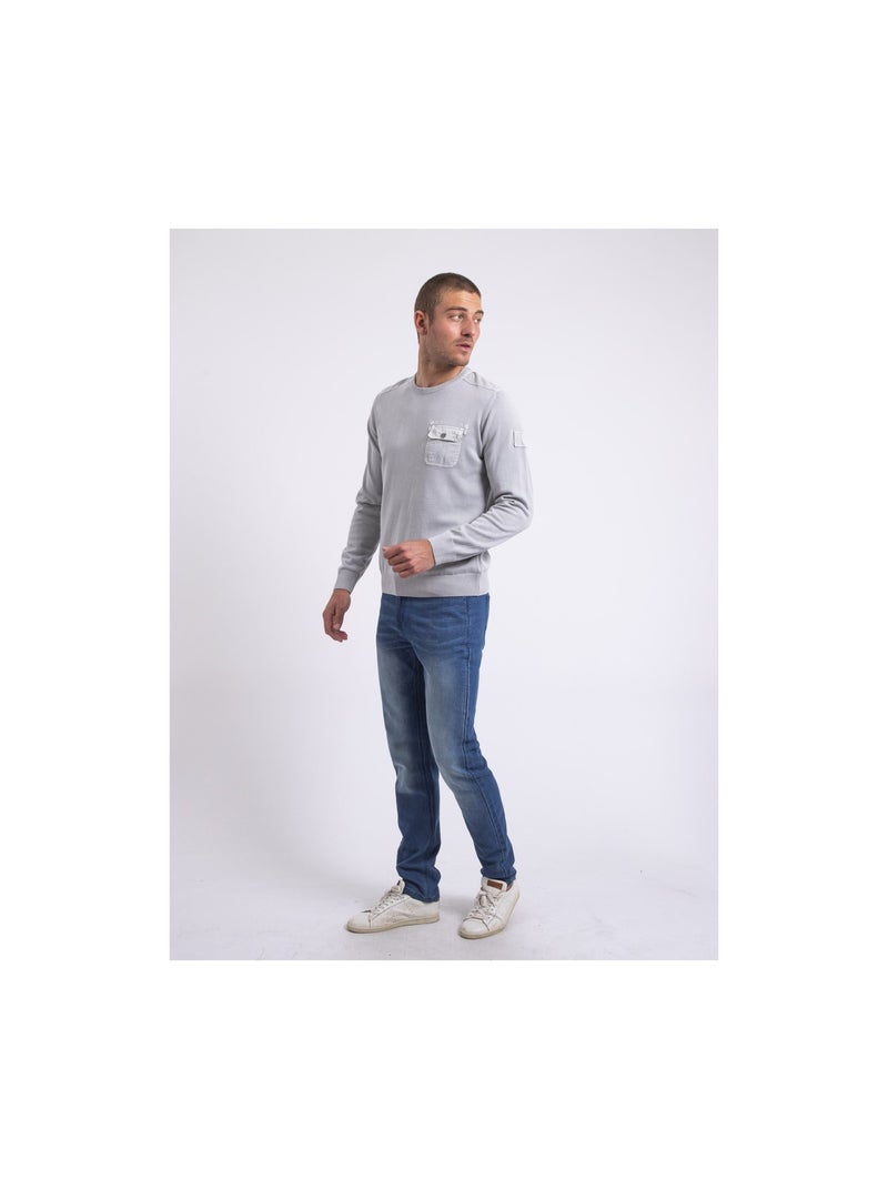 Jersey fino de cuello redondo AMARTIN Gris - Kiabi