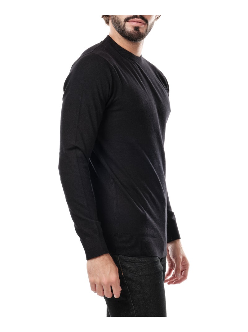 Jersey fino de cuello redondo Negro - Kiabi