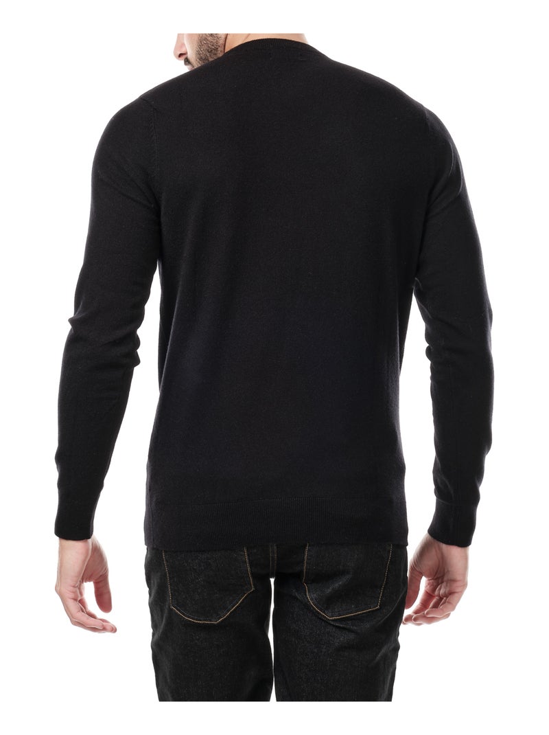 Jersey fino de cuello redondo Negro - Kiabi