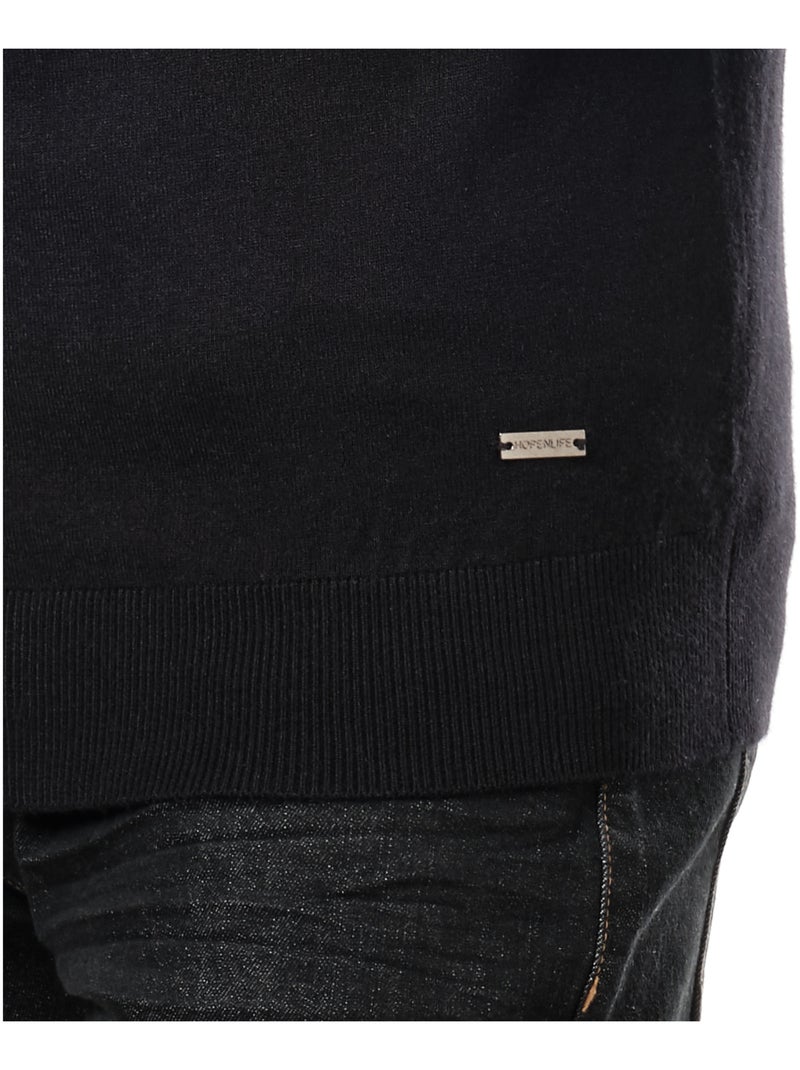 Jersey fino de cuello redondo Negro - Kiabi