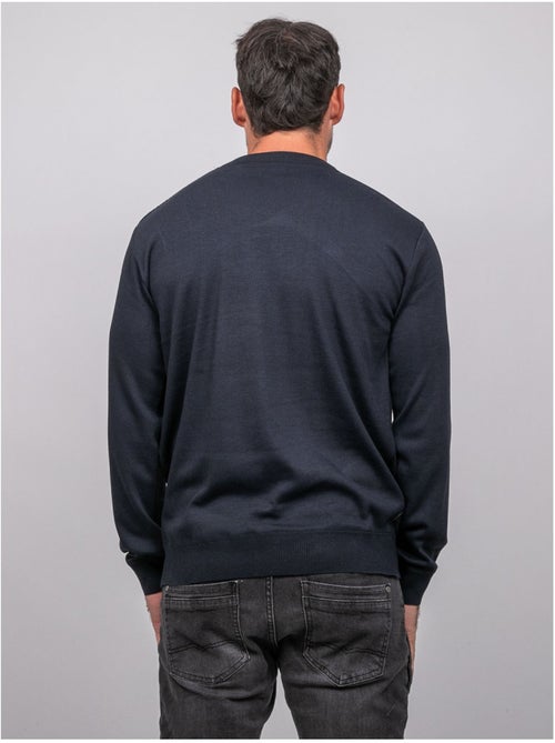 Jersey fino de jacquard con cuello redondo loranch - Kiabi