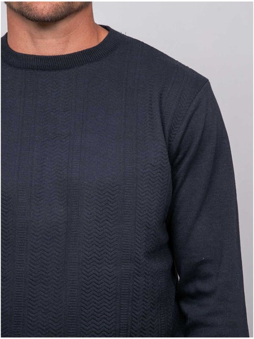 Jersey fino de jacquard con cuello redondo loranch - Kiabi