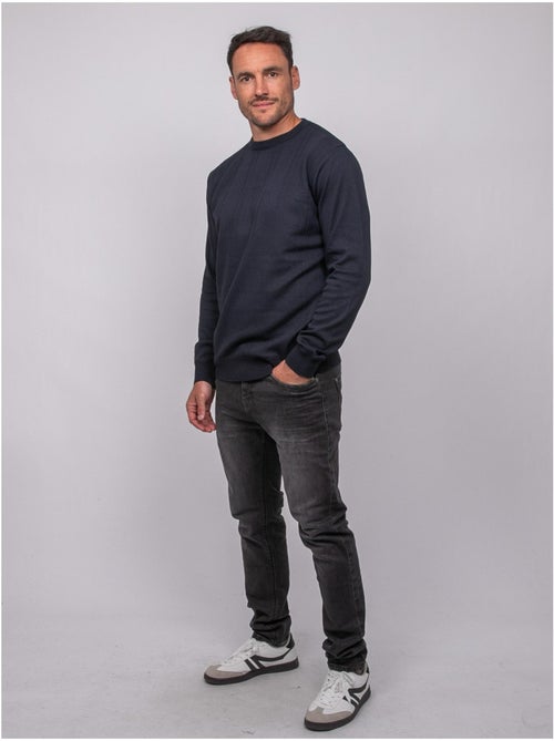 Jersey fino de jacquard con cuello redondo loranch - Kiabi