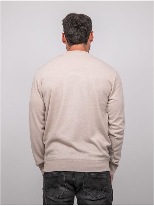 Jersey fino de jacquard con cuello redondo loranch - Kiabi