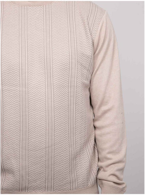 Jersey fino de jacquard con cuello redondo loranch - Kiabi