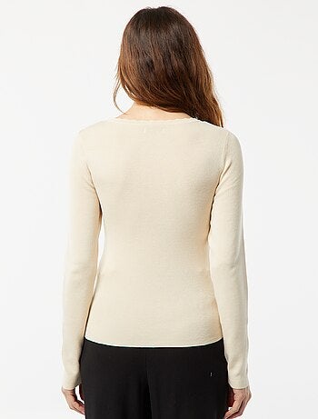 Jersey fino de manga larga con cuello de pico 'JDY'