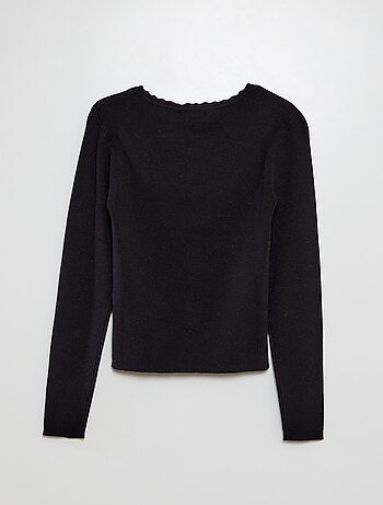 Jersey fino de manga larga con cuello de pico 'JDY'