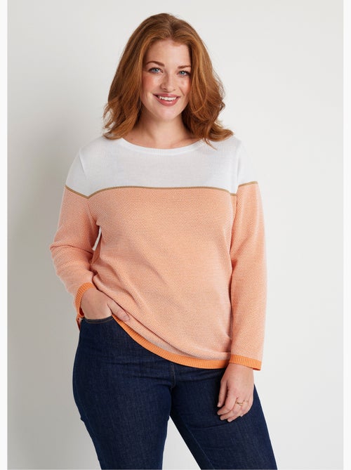 Jersey fino de manga larga con cuello redondo - Afibel - Kiabi Jersey fino de manga larga con cuello redondo - Afibel - Kiabi